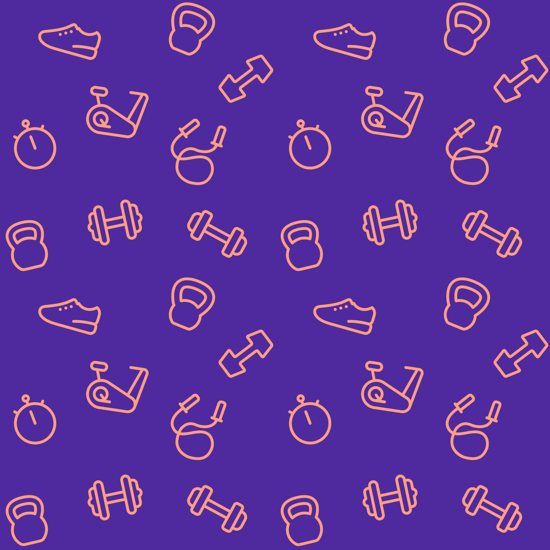 seamless pattern with gym line icons, workout and training vector