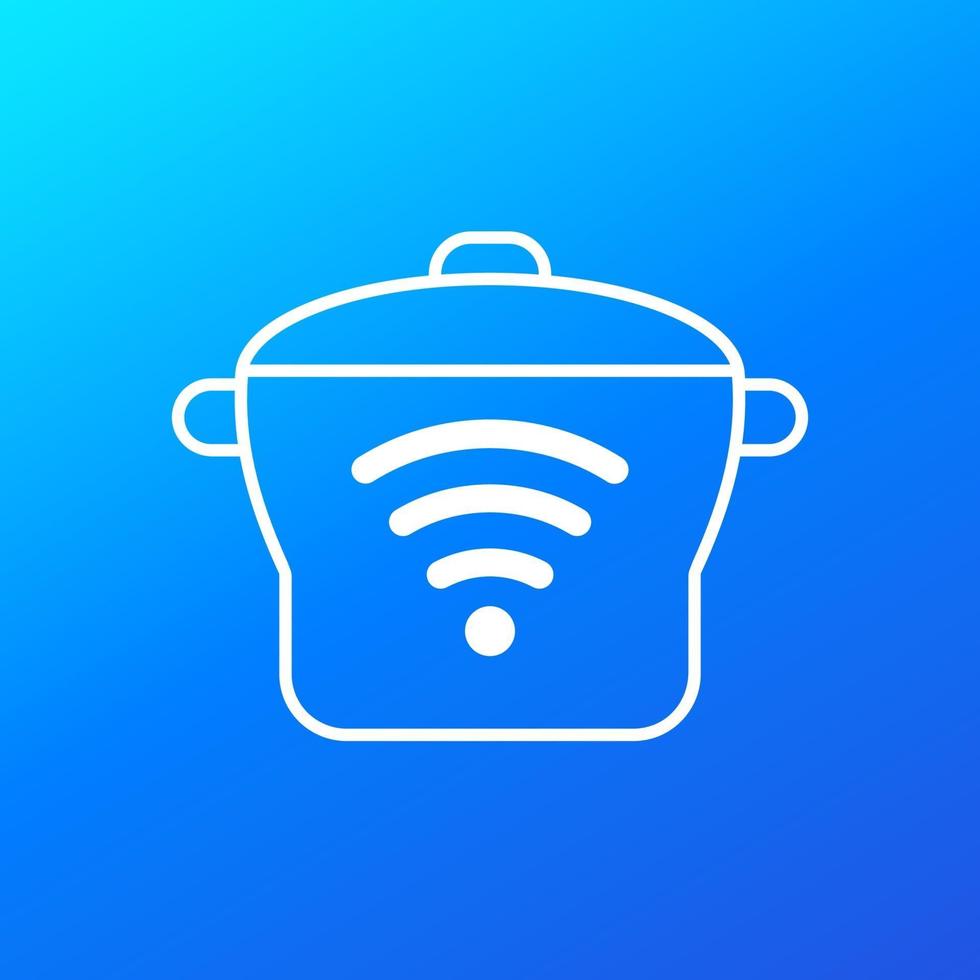 smart cooker or steamer vector icon