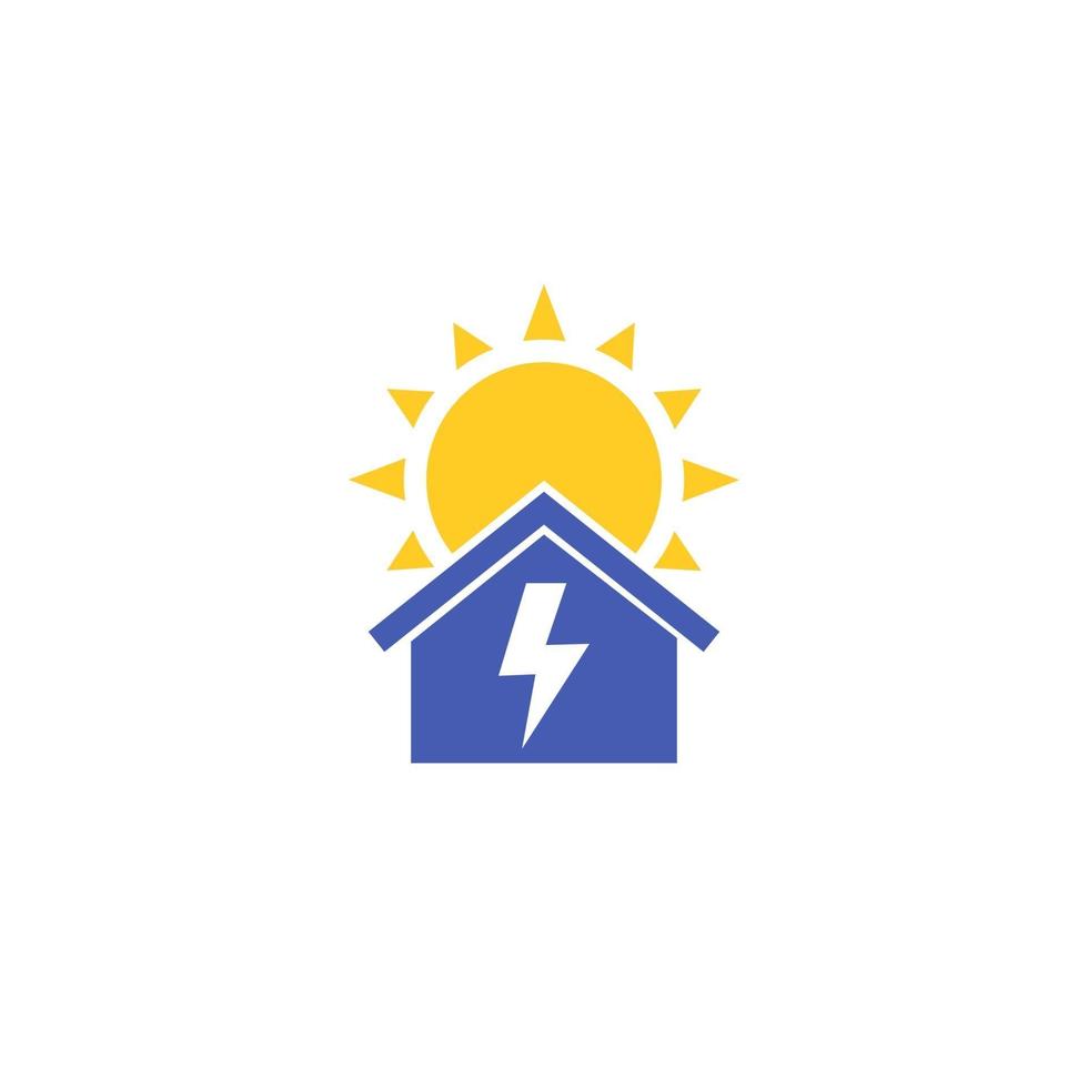 solar energy for home icon vector