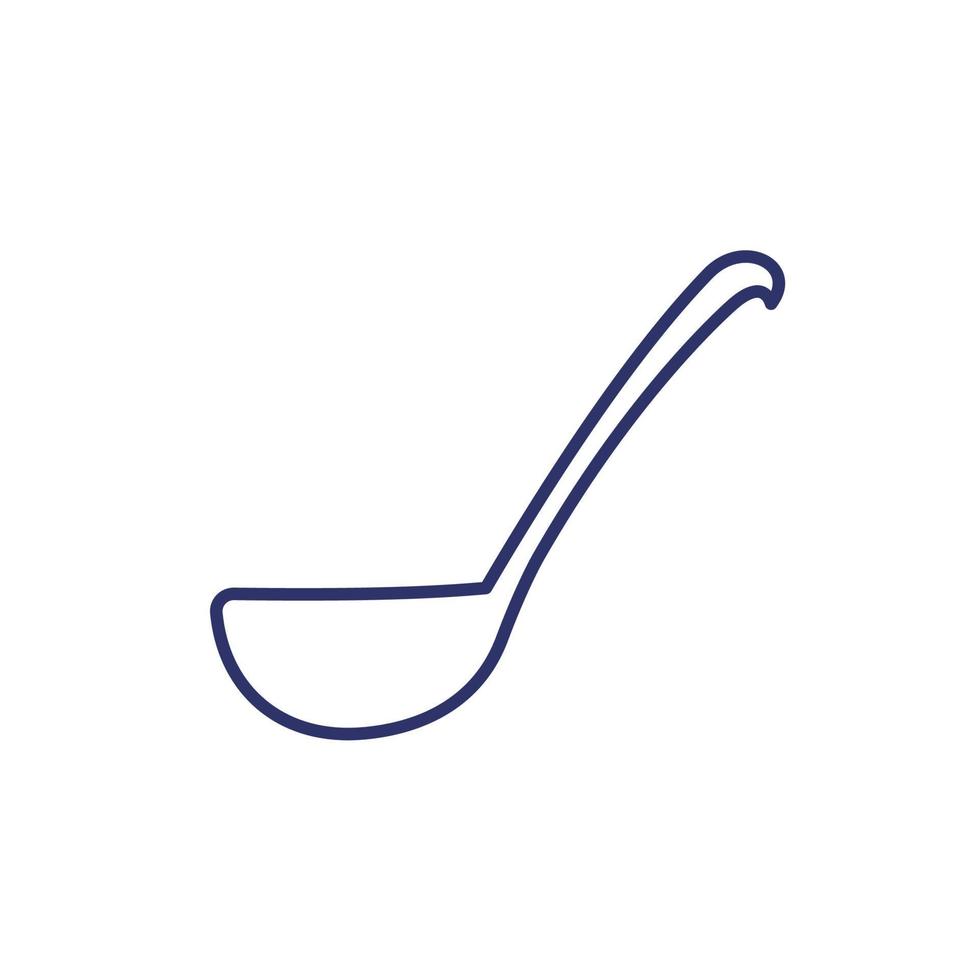 Soup ladle line icon on white vector