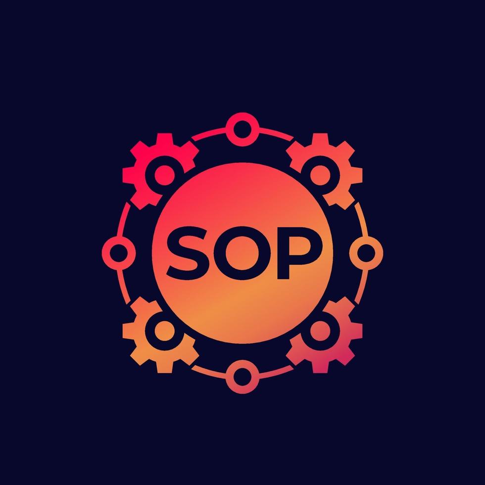 SOP icon, Standard Operating Procedure, vector art