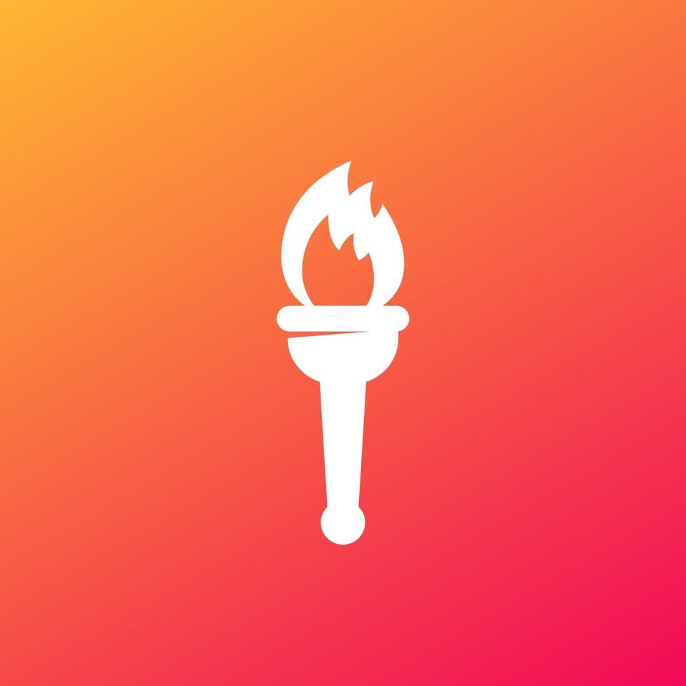 torch with flame vector icon