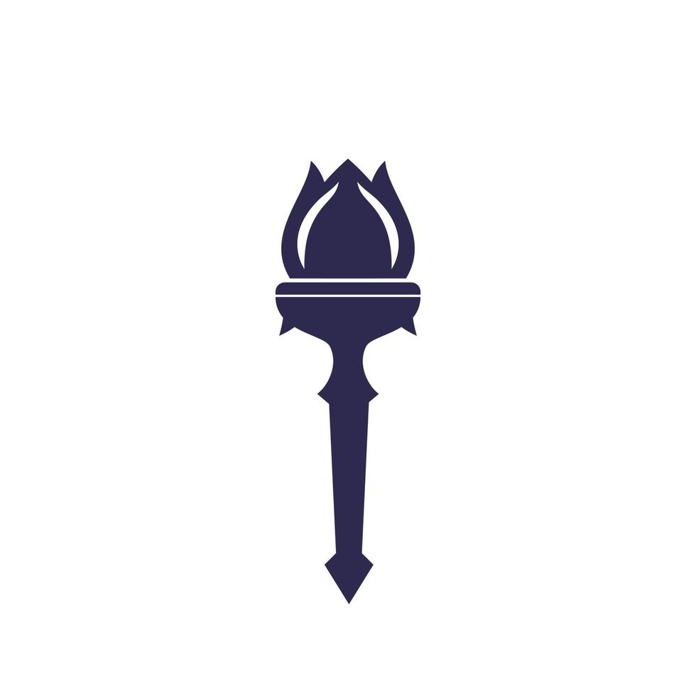 torch with flame, vector logo