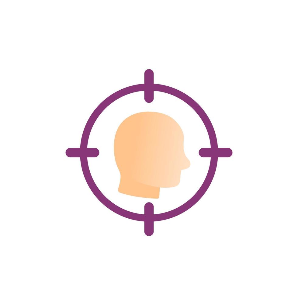 target audience icon on white, marketing concept vector