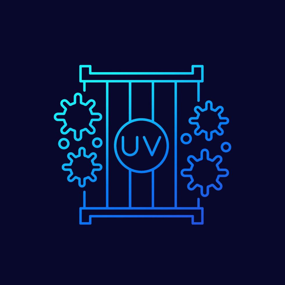 UV light lamps icon, linear vector