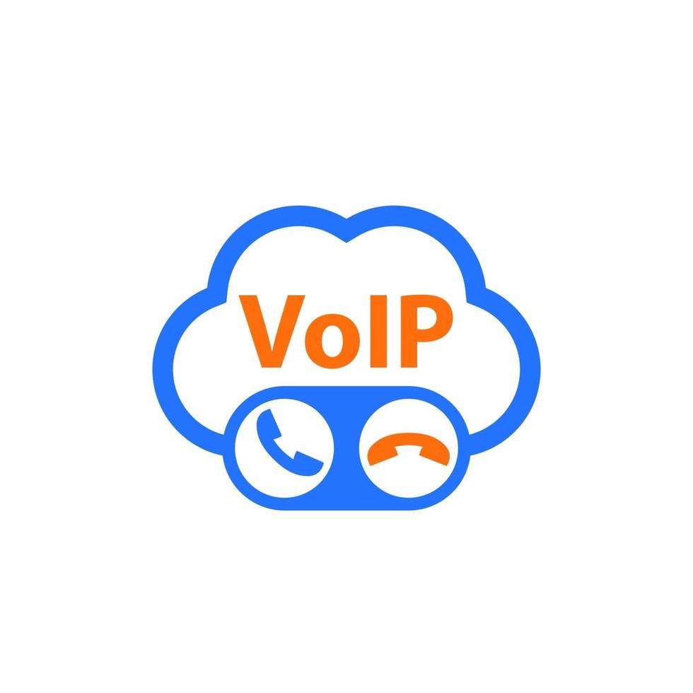 icono de vector de llamadas voip en blanco