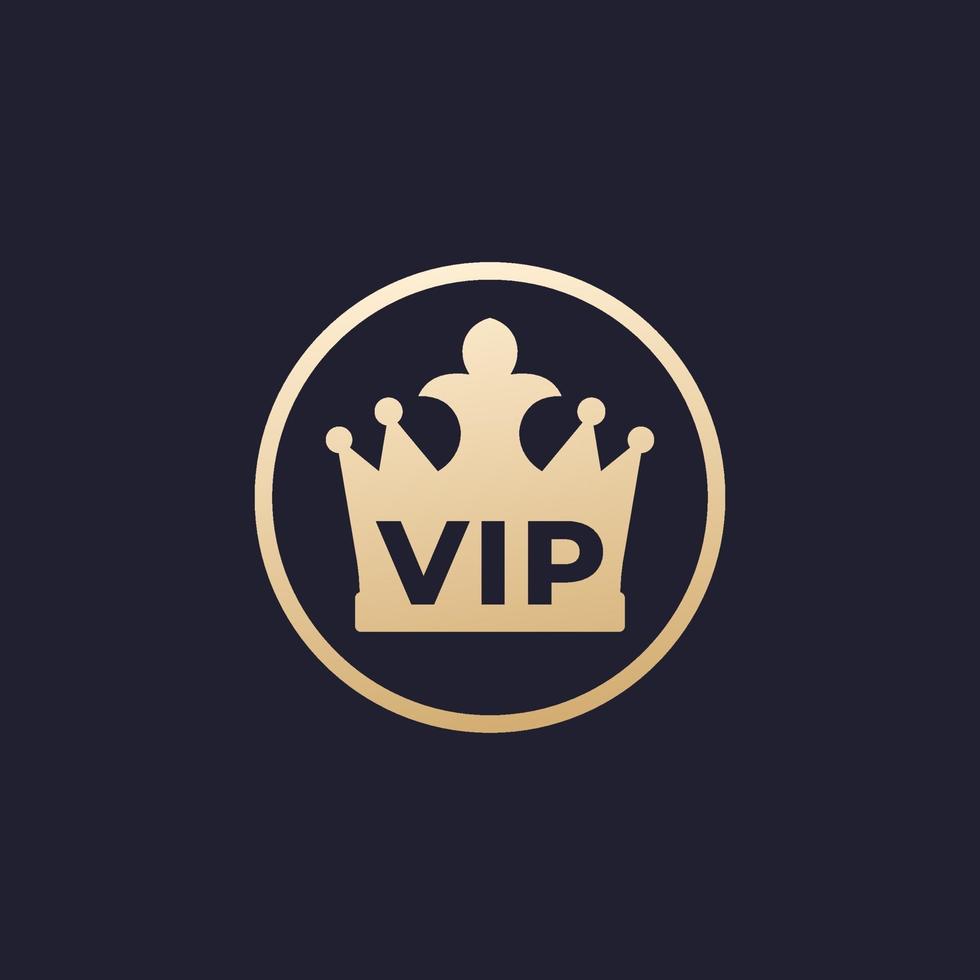 VIP icon with crown, vector design