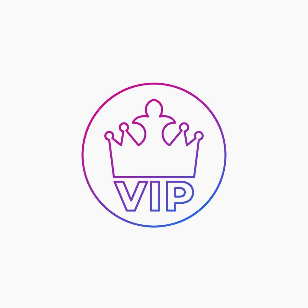 icono de línea de vector vip en blanco