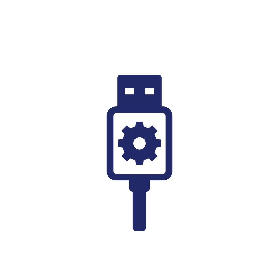 icono de vector de cable de servicio usb