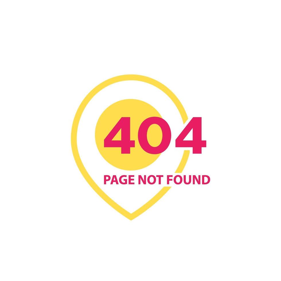 Error 404, página no encontrada, diseño vectorial para web vector