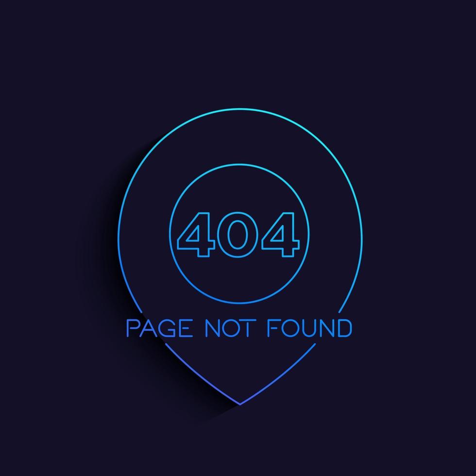 404 error, page not found, line vector