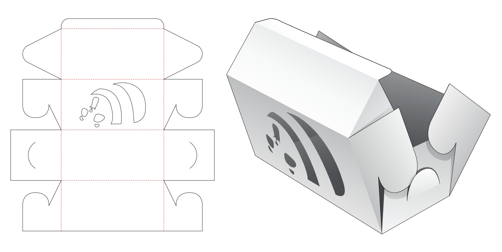 коробочка самосборная чертеж. Two flaps box layout. коробка развертка вектор. квадратная упаковка. шаблон высечки упаковки коробки.
