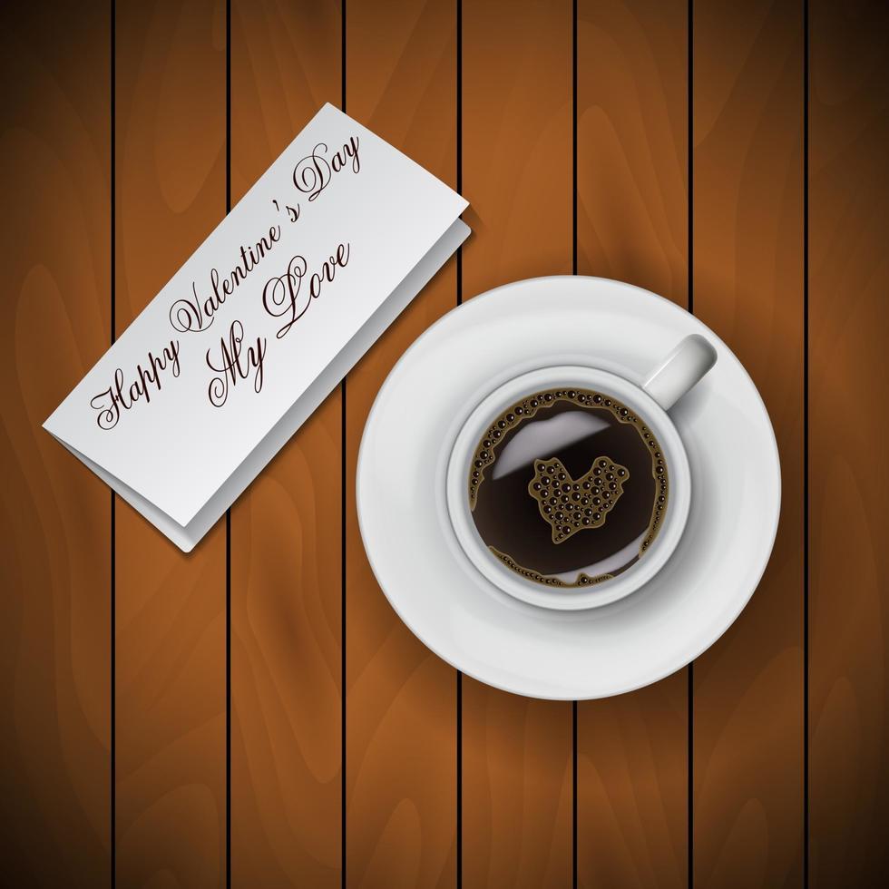 Coffee cup with note vector