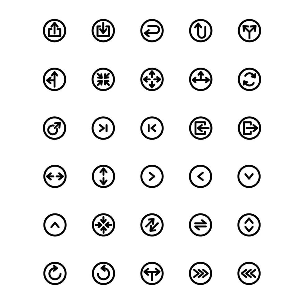 Arrow Icon set Line Vector