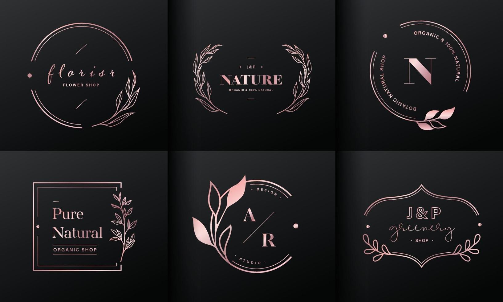 Rose gold natural logo design collection. 2297724 Vector Art at Vecteezy