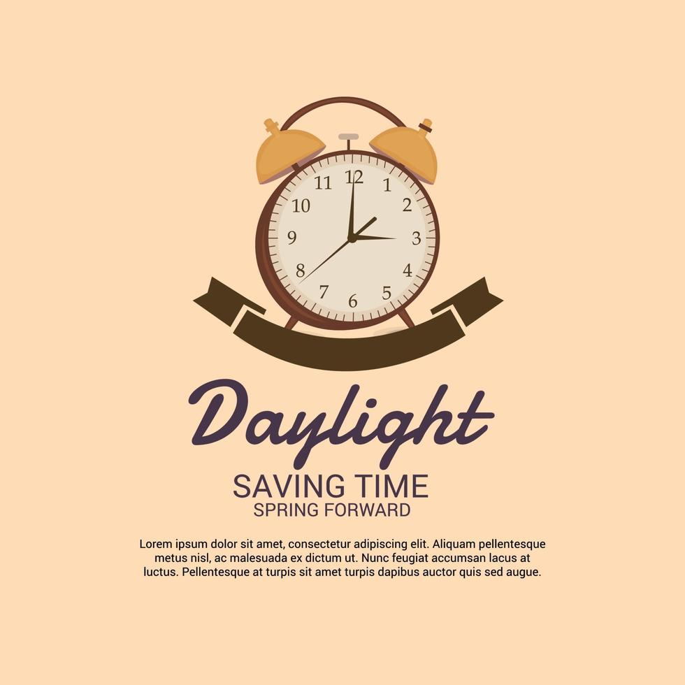 Vector illustration of a Background for Daylight Saving Time Summer Fall Back and Spring Forward.