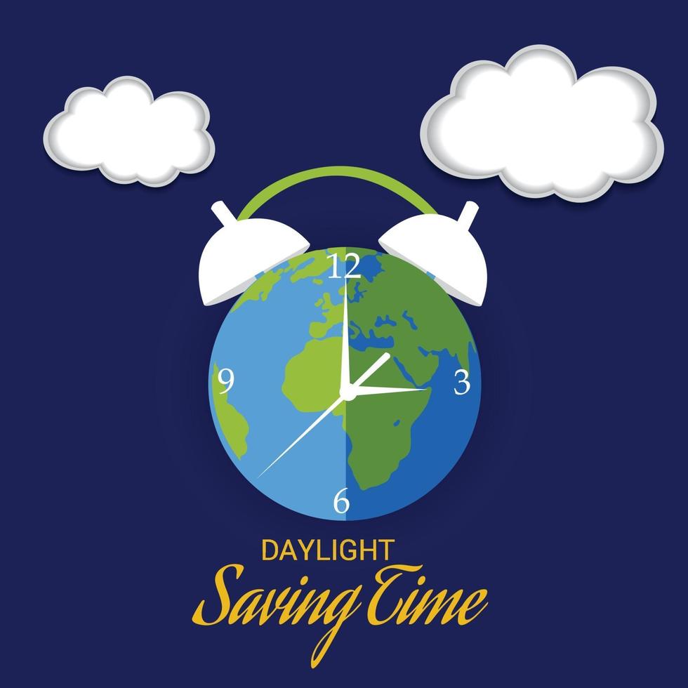 Vector illustration of a Background for Daylight Saving Time Summer Fall Back and Spring Forward.