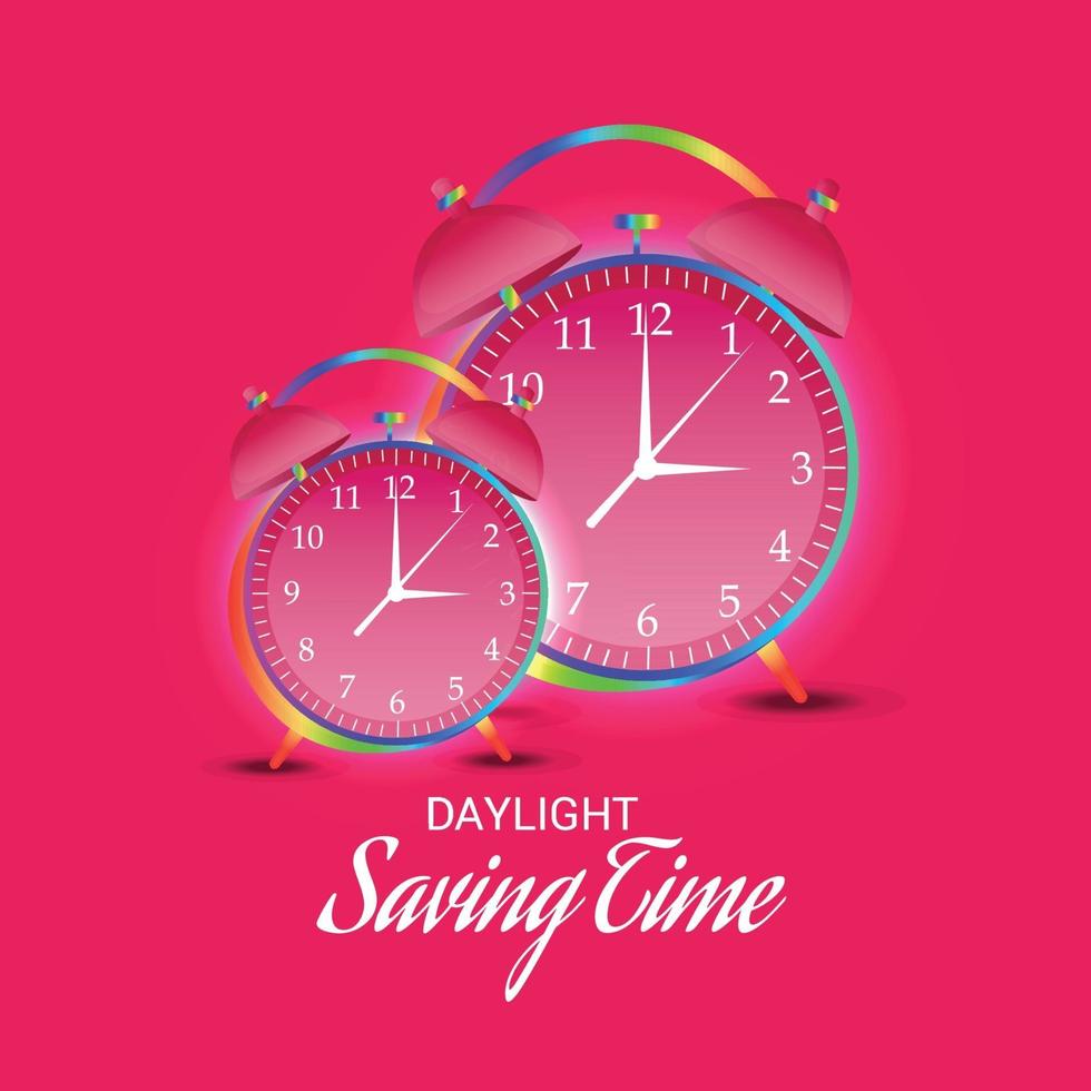 Vector illustration of a Background for Daylight Saving Time Summer Fall Back and Spring Forward.