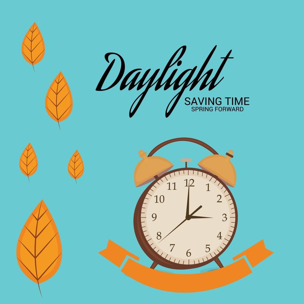 Vector illustration of a Background for Daylight Saving Time Summer Fall Back and Spring Forward.