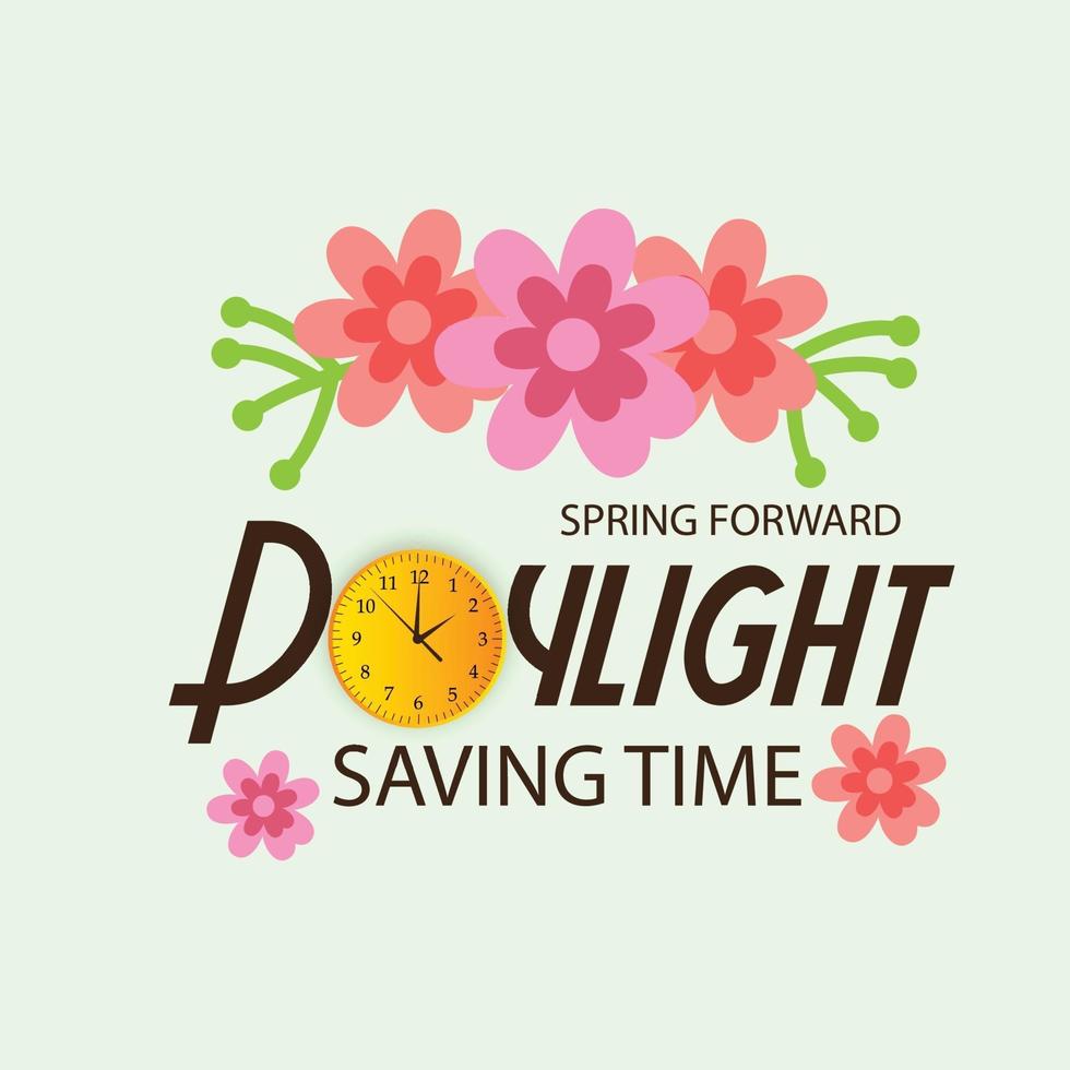 Vector illustration of a Background for Daylight Saving Time Summer Fall Back and Spring Forward.