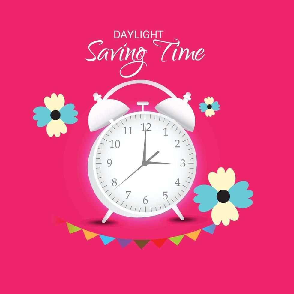 Vector illustration of a Background for Daylight Saving Time Summer Fall Back and Spring Forward.