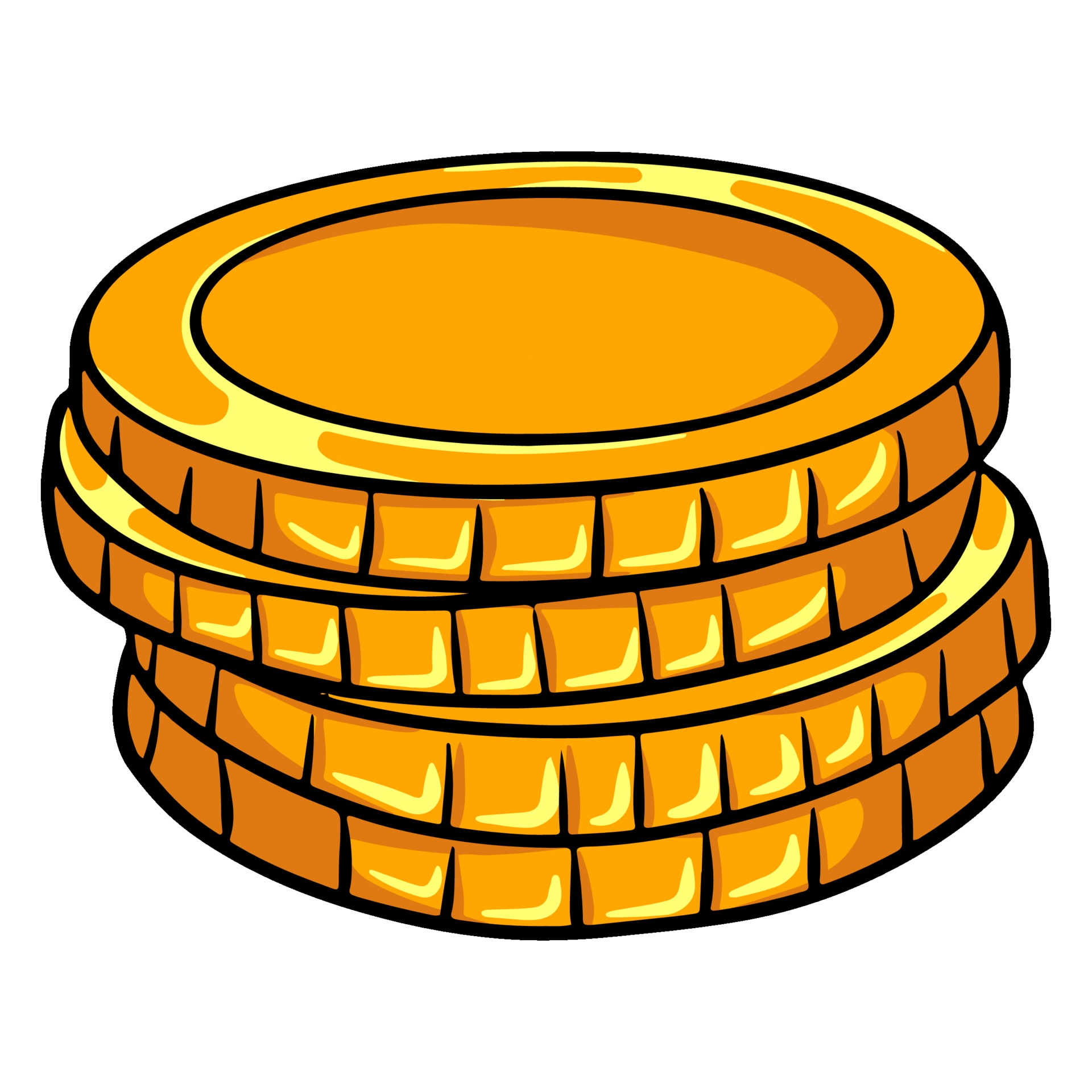 Coins illustration. A handful of gold coins. Cartoon style. 2297889