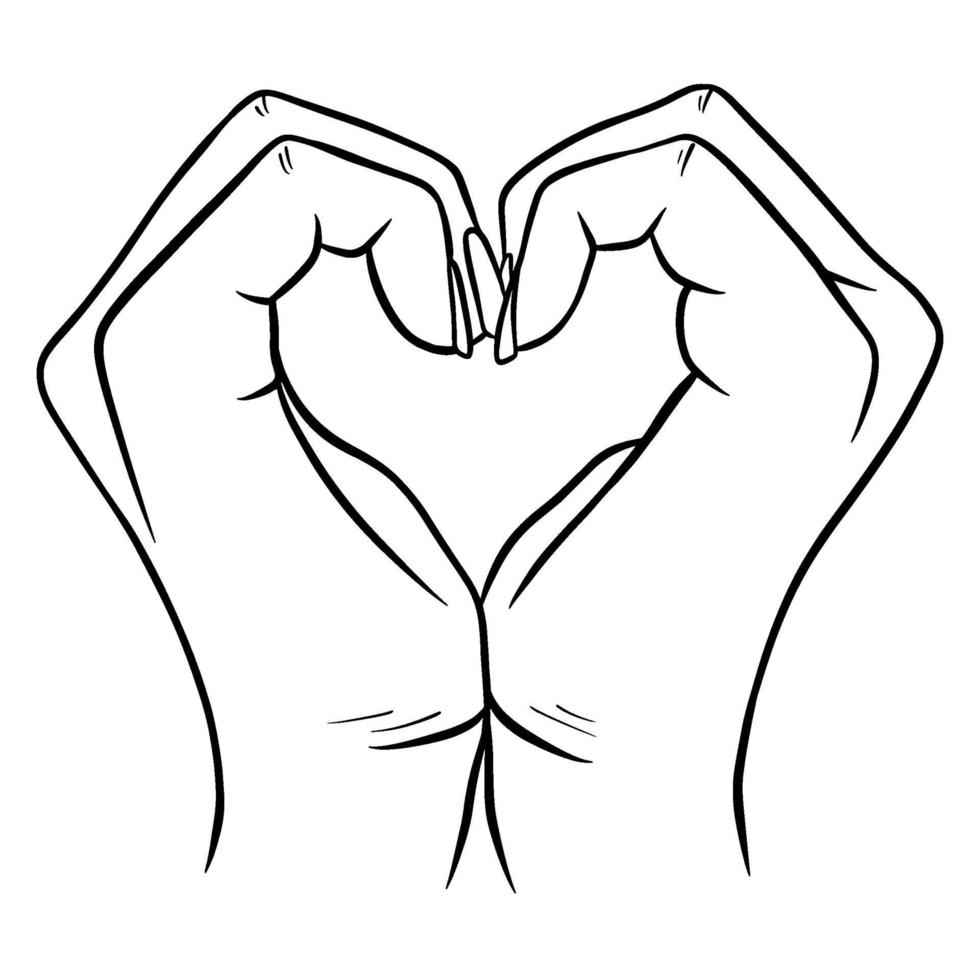 Two hands making a heart sign. Love, romantic relationship concept. vector