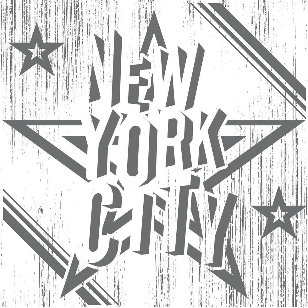 New York negative on star white grunge vector