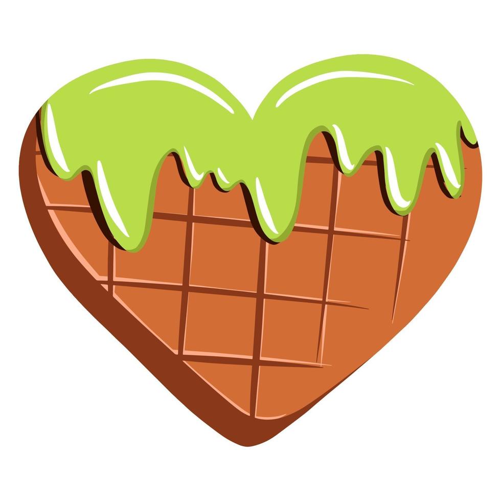 Heart shaped chocolate. Chocolate with glaze. Valentine's Day gift. Sweet gift. Cartoon style. vector