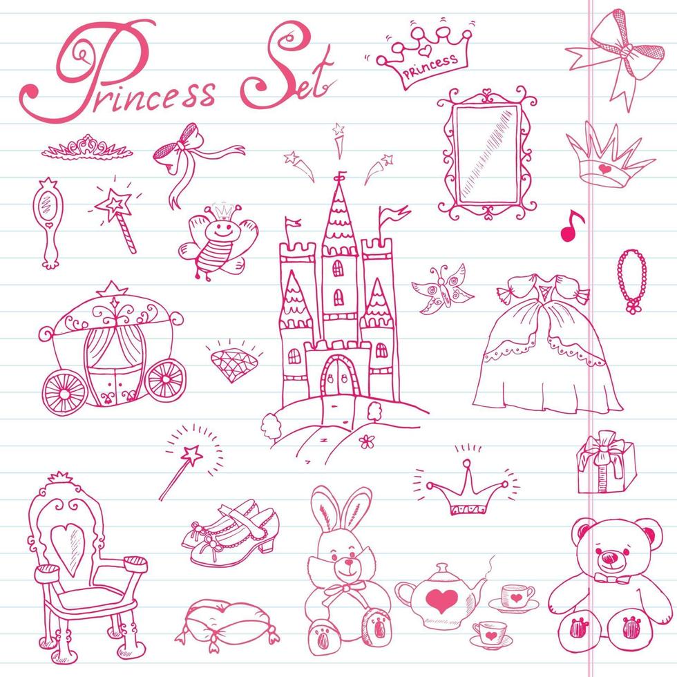 Princess set v1pink vector