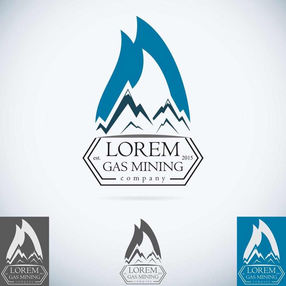 Resources logo Gas mining company vector
