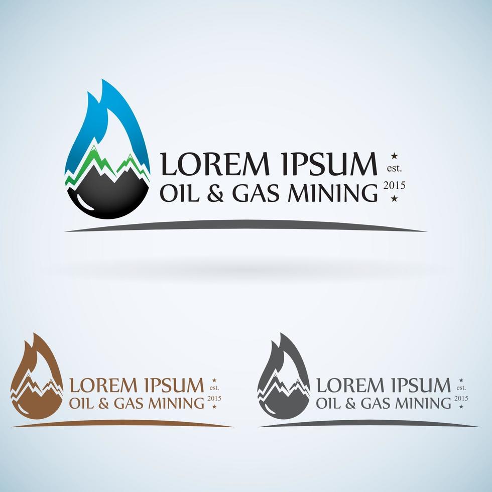 Resources logo OIL gas mining company vector