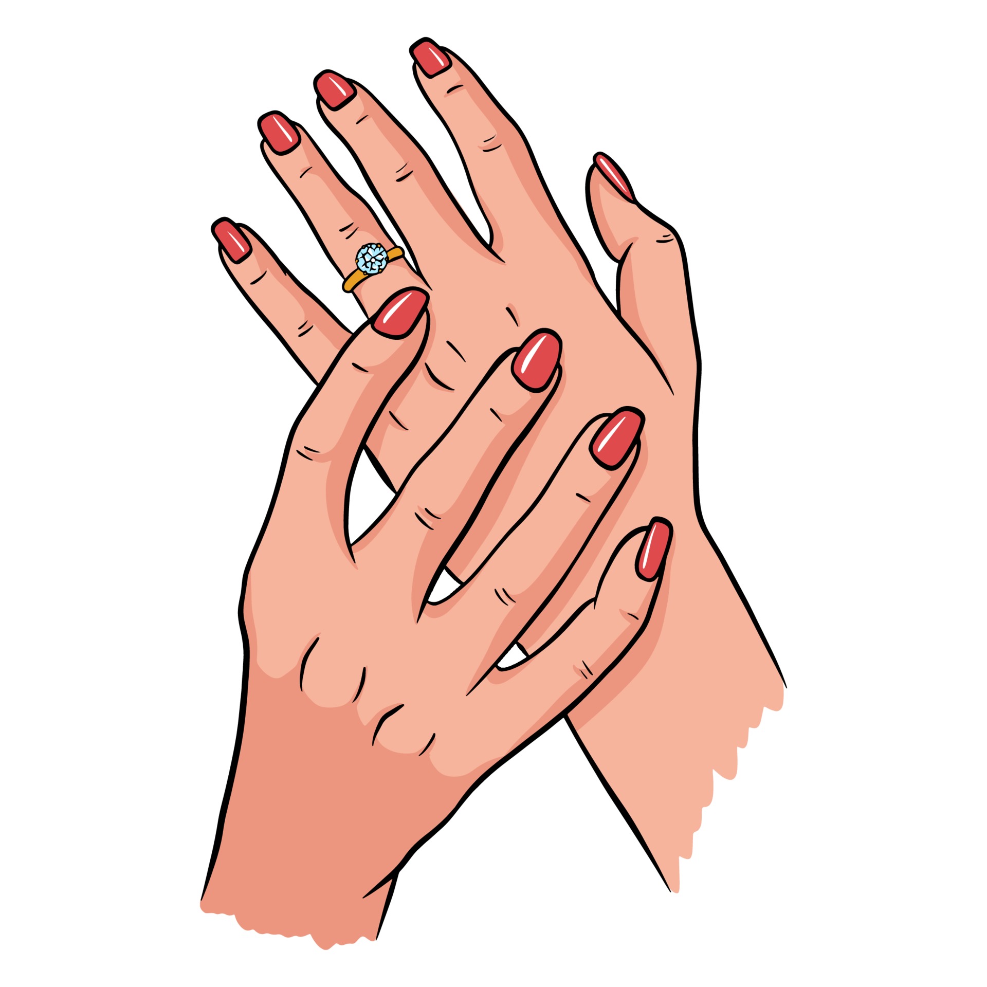 Women hands with a wedding ring. 2297952 Vector Art at Vecteezy