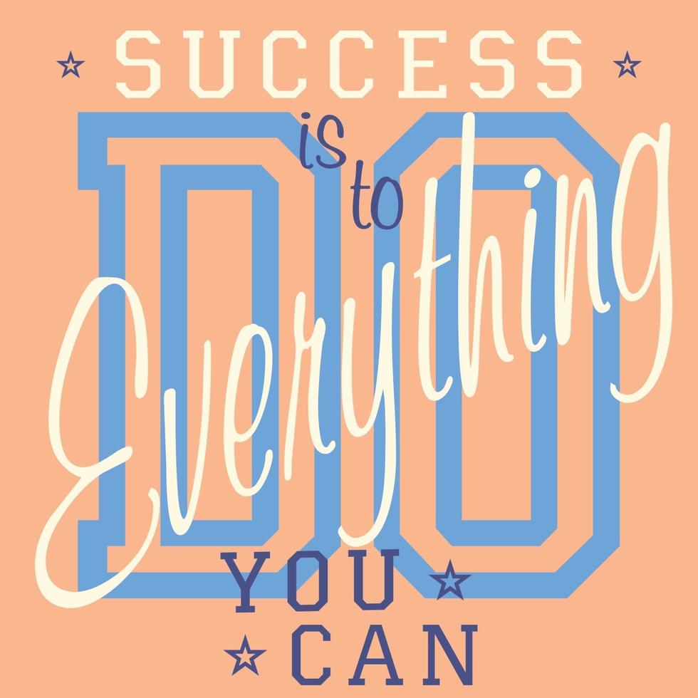 Success tee orange vector