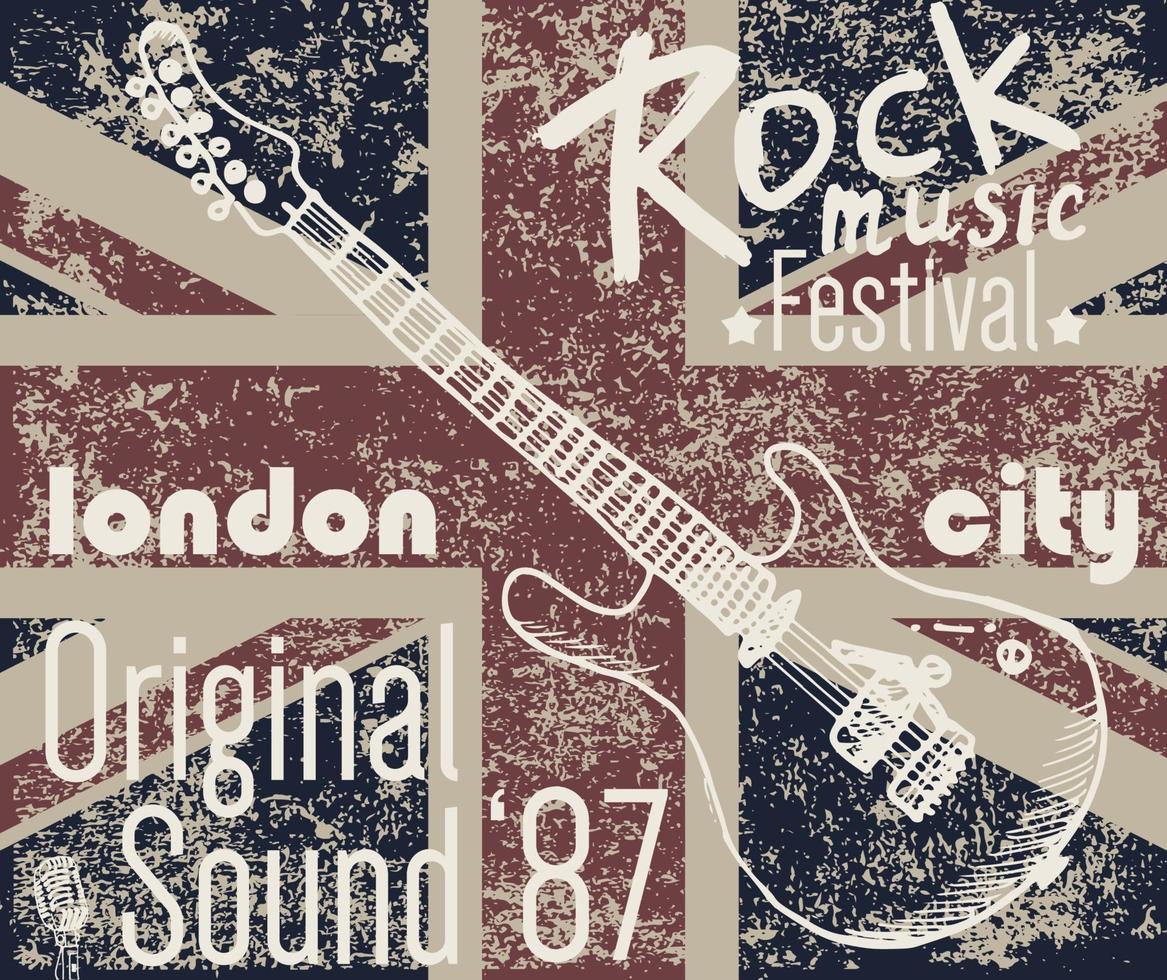 T-shirt london rock v1 vector