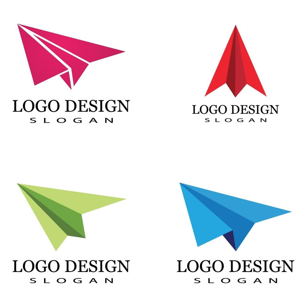 Paper plane logo vector illustration template