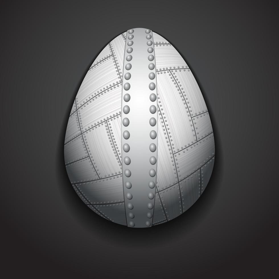 huevo de pascua de metal vector