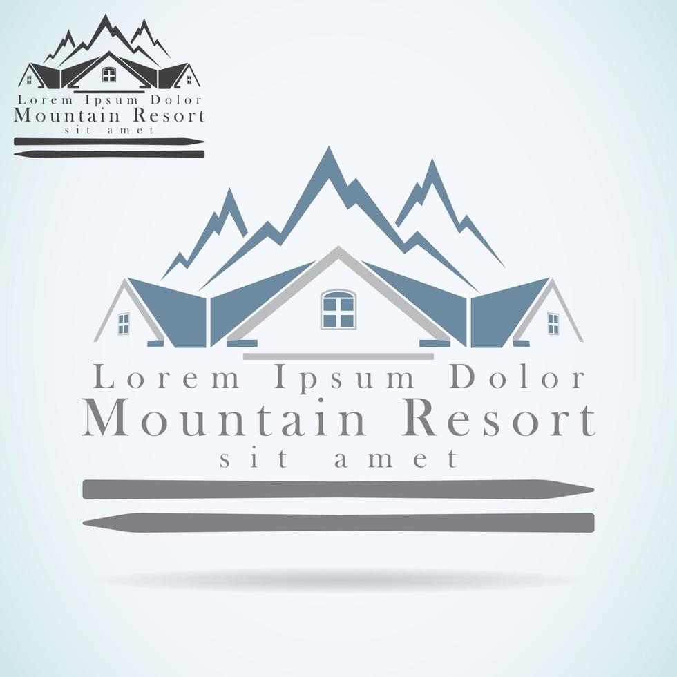 mountain resort logo vector