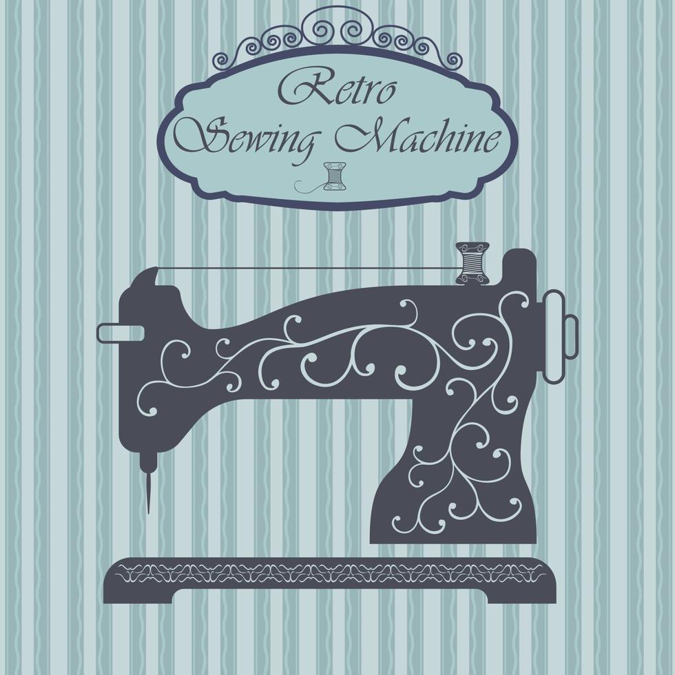 retro sewing machine vector