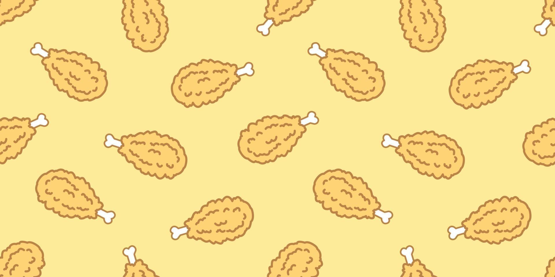 Chicken Fried Crispy Fried Chicken Seamless Pattern vector