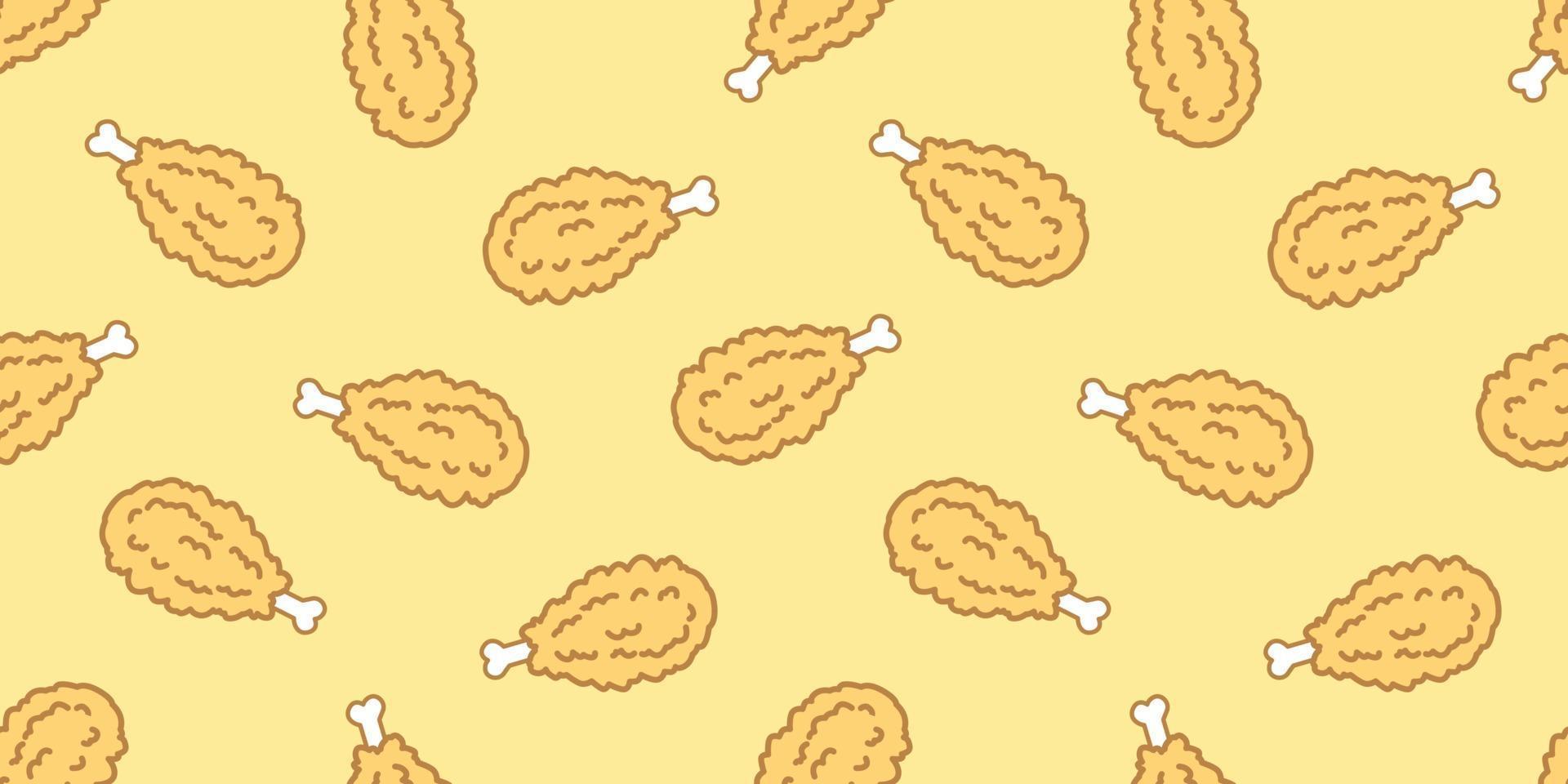 Chicken Fried Crispy Fried Chicken Seamless Pattern vector