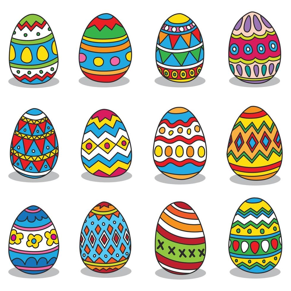 huevos de pascua, vector, ilustración, colorido vector