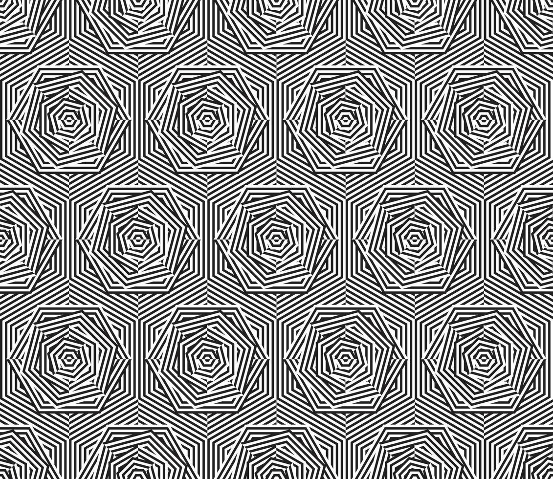 illusion stripe Seamless Pattern black white vector