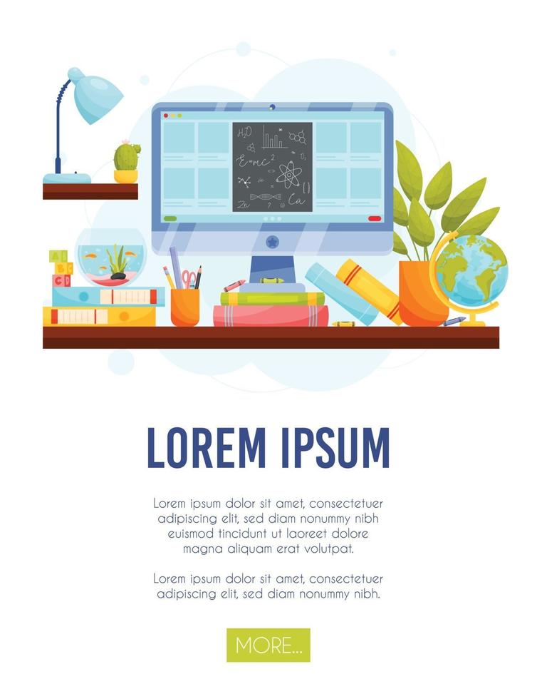 Online education concept vector