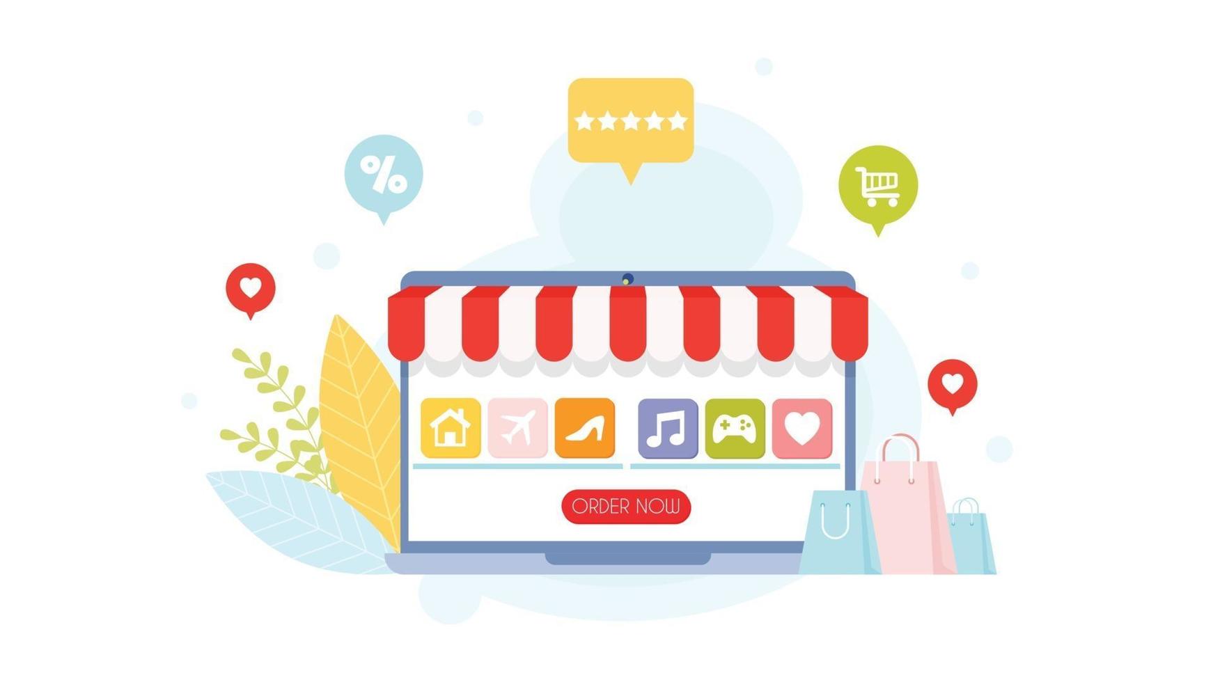 Online shopping concept vector