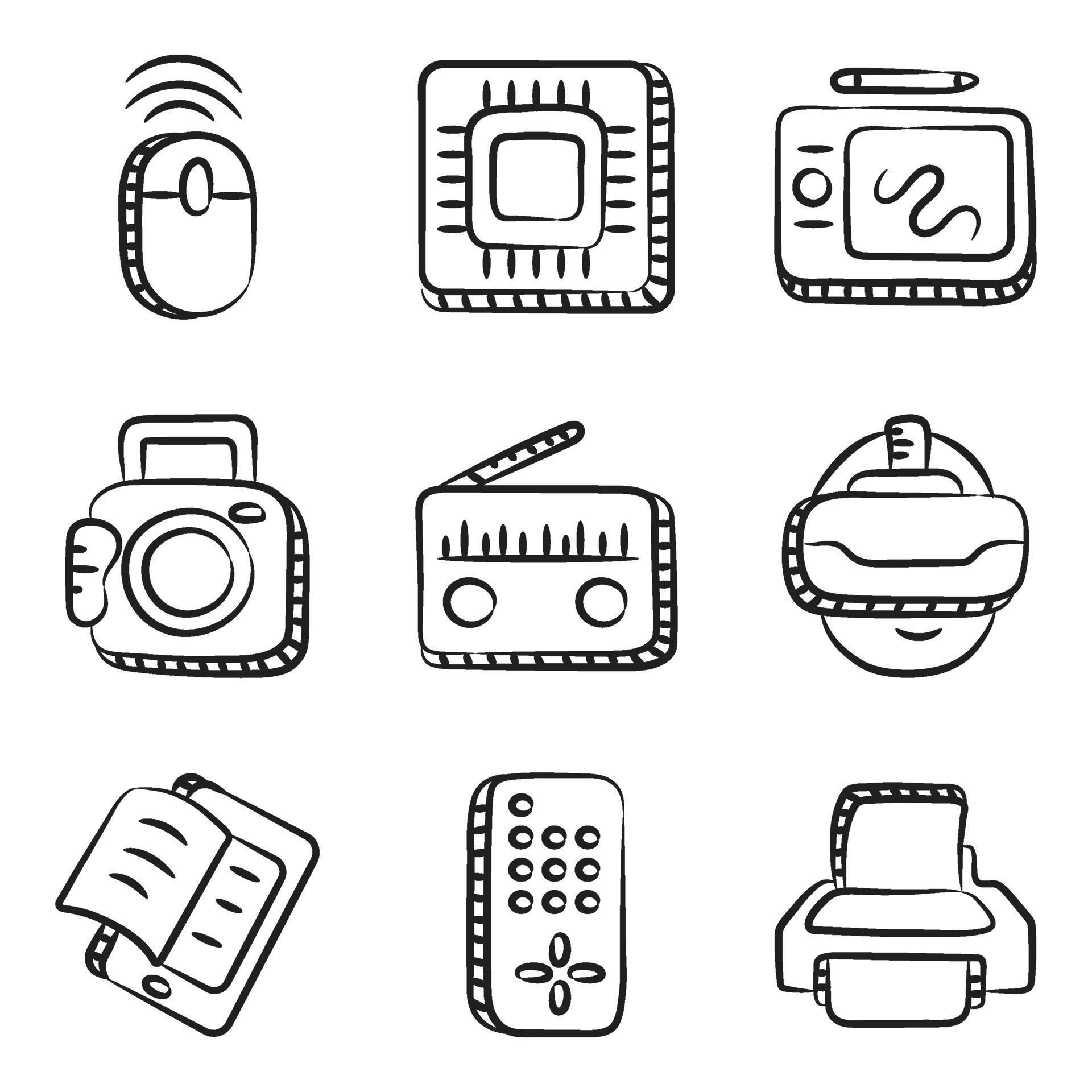 Computer Hardware, Devices and Gadgets 2298418 Vector Art at Vecteezy