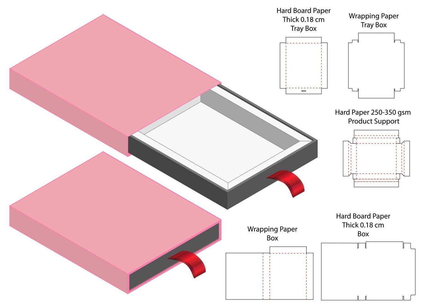 Box packaging die cut template design. 3d mock-up vector