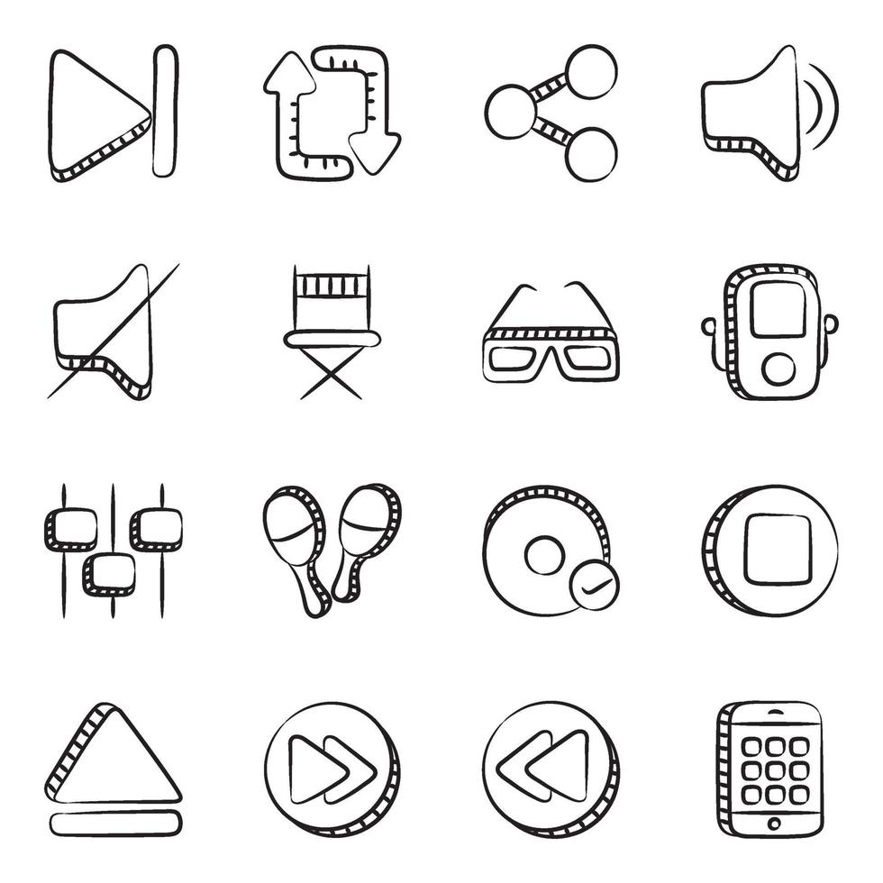 Media and  Buttons vector