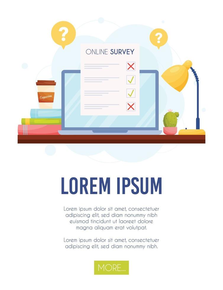 online survey concept vector