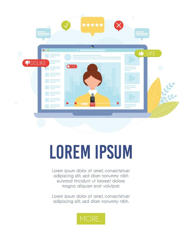 Online news channel concept vector